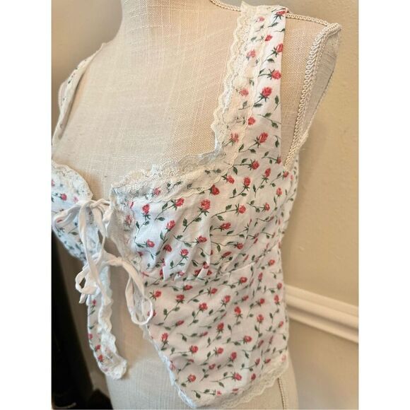 Reformation Rosalie Linen Top In Alyssa Size 4 - Picture 5 of 7